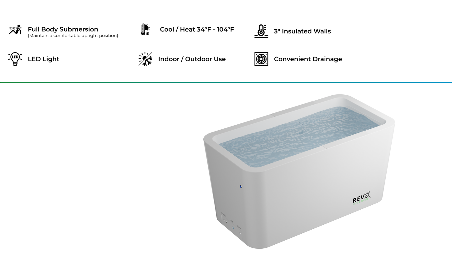 RevX X Tub, Acrylic Cold Plunge Tub with 1.5 HP Chiller