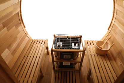 Blisspod Prague Outdoor Barrel Sauna, Canadian Red Cedar (4-6 Person)