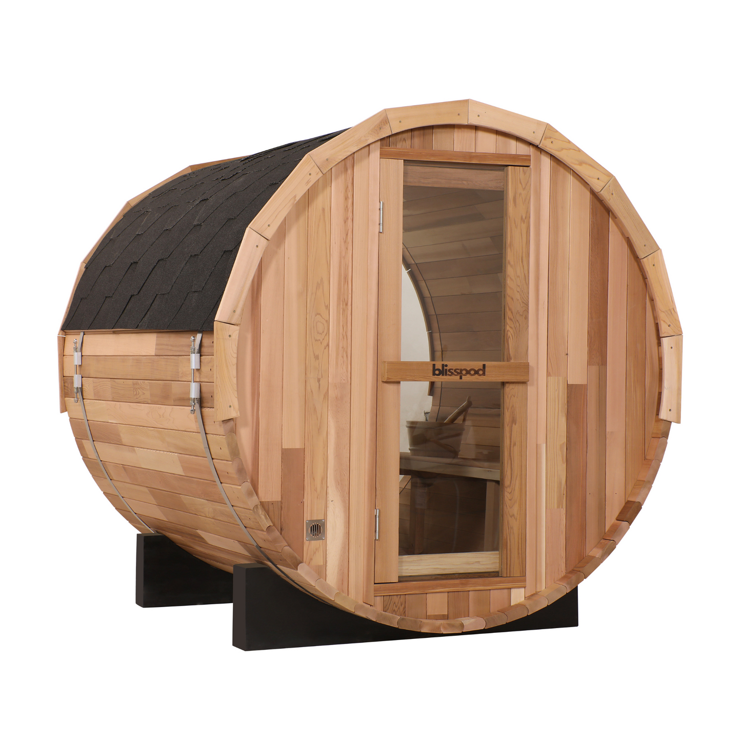 Blisspod Prague Outdoor Barrel Sauna, Canadian Red Cedar (4-6 Person)